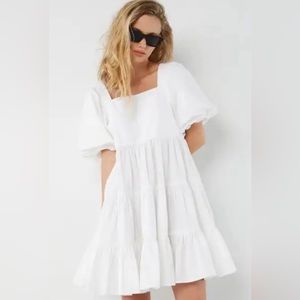 Oak + Fort white babydoll dress
